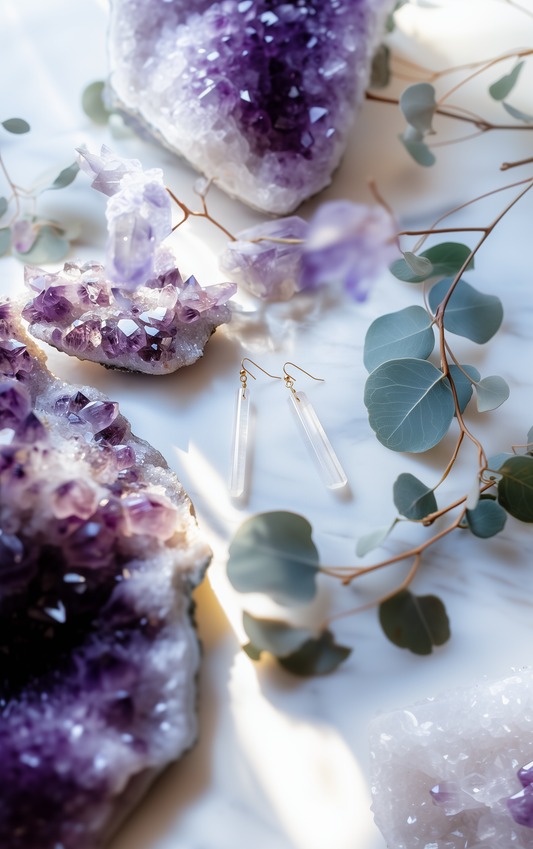 Earrings - Clear Quartz